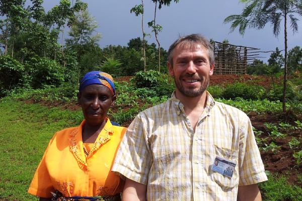 New house construction and roof repair for widows at Lake Kivu